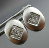 ESTATE .40CT PRINCESS DIAMOND 14KT WHITE GOLD OVAL MATTE & SHINY EARRINGS #7768