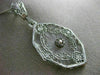 ANTIQUE LARGE WHITE QUARTZ 14KT WHITE GOLD 3D VICTORIAN FILIGREE PENDANT #19784
