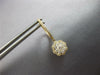 ESTATE .69CT DIAMOND 14KT YELLOW GOLD 3D FLOWER HUGGIE FUN HANGING EARRINGS