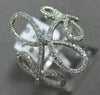 ESTATE LARGE .42CT ROUND DIAMOND 14KT WHITE GOLD 3D INFINITY MULTI LEAF FUN RING