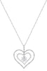 1.51CT DIAMOND 14KT WHITE GOLD 3D DOUBLE HEART SNOWFLAKE LOVE FLOATING PENDANT