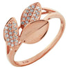 ESTATE WIDE  0.18CT DIAMOND 14KT ROSE GOLD 3D CLASSIC MULTI LEAF FUN RING