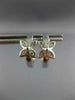 ESTATE .20CT DIAMOND 14KT WHITE GOLD 3D FLOWER BUTTERFLY HUGGIE EARRINGS #629