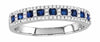 .55CT DIAMOND & AAA SAPPHIRES 14KT WHITE GOLD 3D SEMI ETERNITY ANNIVERSARY RING