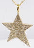 ESTATE .56CT DIAMOND 14KT YELLOW GOLD 3D ROUND CLASSIC STAR FLOATING PENDANT