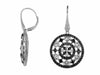 ESTATE 2.20CT WHITE & BLACK DIAMOND 14KT WHITE GOLD 3D HEART HANGING EARRINGS