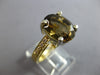 4.62CT DIAMOND & AAA SMOKY TOPAZ 18KT 2 TONE GOLD OVAL & ROUND LOVE RING #28200