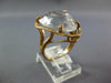 LARGE 12.01CT DIAMOND & AAA WHITE QUARTZ 14KT ROSE GOLD TRILLION SOLITAIRE RING
