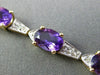 ESTATE LONG 10.65CT DIAMOND & AAA AMETHYST 14KT TWO TONE GOLD 3D TENNIS BRACELET