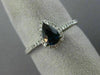 ESTATE .66CT DIAMOND & AAA SAPPHIRE 14K WHITE GOLD PEAR SHAPE 3D ENGAGEMENT RING