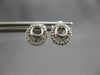 ESTATE .21CT DIAMOND 14KT WHITE GOLD ROUND & BAGUETTE CIRCULAR FUN STUD EARRINGS