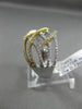 ESTATE WIDE .73CT DIAMOND 18KT TWO TONE GOLD MULTI ROW CRISS CROSS INFINITY RING