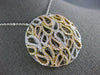 LARGE 1.78CT DIAMOND 18K TRI COLOR GOLD OPEN FILIGREE TEAR DROP CIRCULAR PENDANT