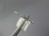 ESTATE SMALL .03CT DIAMOND 18KT WHITE GOLD 3D CLASSIC 3 STONE BEADED FUN RING