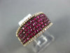 WIDE 1.46CT DIAMOND & AAA RUBY 18K ROSE GOLD 3D MULTI ROW SEMI ETERNITY FUN RING