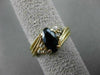 ESTATE .50CT DIAMOND & AAA MARQUISE SAPPHIRE 14KT YELLOW GOLD SWIRL RING #22355