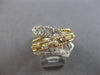 EXTRA LARGE .49CT DIAMOND 14K TWO TONE GOLD MULTI ROW MULTI LINK CRISS COSS RING