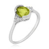 1.20CT DIAMOND & AAA LEMON QUARTZ 14K WHITE GOLD 3D OVAL & ROUND SEMI BEZEL RING