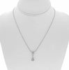ESTATE .40CT DIAMOND 14KT WHITE GOLD ROUND PEAR SHAPE TEAR DROP LARIAT NECKLACE