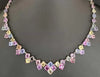 LARGE 59.44CT DIAMOND & AAA MULTI COLOR SAPPHIRE 18KT WHITE GOLD 3D NECKLACE