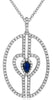 .73CT DIAMOND & AAA SAPPHIRE 14KT WHITE GOLD PEAR SHAPE & ROUND FLOATING PENDANT
