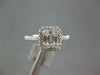 ESTATE .50CT DIAMOND 18KT WHITE GOLD ROUND & BAGUETTE CLUSTER SQUARE HALO RING