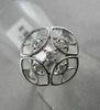 ANTIQUE WIDE CIRCULAR .50CT ROUND DIAMONDS HAND CRAFTED 14KT WHITE COCKTAIL RING