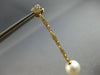 ESTATE LARGE .47CT DIAMOND & AAA SOUTH SEA PEARL 18KT YELLOW GOLD HEART SHAPE EARRINGS
