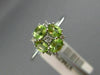 ESTATE .75CT DIAMOND & AAA PERIDOT 14KT WHTIE GOLD 3D SQUARE FLOWER LOVE RING