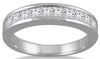 ESTATE 1.0CT DIAMOND 14KT WHITE GOLD CLASSIC PRINCESS CHANNEL SEMI ETERNITY RING