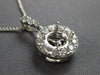 .46CT DIAMOND 18K WHITE GOLD 3D SOLITAIRE ROUND HALO SEMI MOUNT FLOATING PENDANT