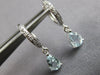 2.16CT DIAMOND & AAA AQUAMARINE 14KT WHITE GOLD PEAR SHAPE & ROUND STUD EARRINGS