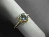 ESTATE .91CT DIAMOND & AAA AQUAMARINE 14KT ROSE GOLD ROUND HALO ENGAGEMENT RING