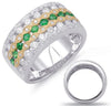 WIDE 1.47CT DIAMOND & AAA TSAVORITE 14KT 2 TONE GOLD INFINITY ANNIVERSARY RING
