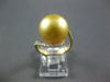 LARGE .32CT DIAMOND & AAA GOLDEN SOUTH SEA PEARL 18KT YELLOW GOLD 3D LOVE RING