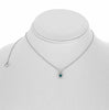 .33CT DIAMOND & AAA SAPPHIRE 14KT WHITE GOLD ROUND TEAR DROP SOLITAIRE NECKLACE