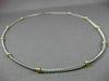 ESTATE LONG 14KT WHITE & YELLOW GOLD ITALIAN BEAD BY THE YARD NECKLACE #22905