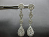 LARGE 2.58CT DIAMOND 18KT WHITE GOLD TEAR DROP FLOWER INFINITY HANGING EARRINGS