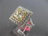 GIA EXTRA LARGE 2.72CT WHITE & FANCY YELLOW DIAMOND 18KT 2 TONE GOLD SQUARE RING
