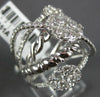 EXTRA LARGE 1.80CT DIAMOND 18KT WHITE GOLD 3D CLUSTER OVAL CRISS CROSS FUN RING