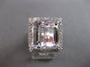 EXTRA LARGE 11.47CT DIAMOND & AAA KUNZITE 18KT WHITE GOLD SQUARE ENGAGEMENT RING