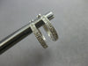 ESTATE .15CT DIAMOND 14K WHITE GOLD FILIGREE OVAL HOOP HUGGIE HANGING EARRINGS