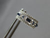.62CT DIAMOND & AAA SAPPHIRE 14KT WHITE GOLD 3D FILIGREE HUGGIE HANGING EARRINGS