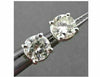 ESTATE 1.0CT DIAMOND 14K WHITE GOLD SOLITAIRE STUD EARRINGS 5mm BEAUTIFUL #16585