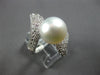 LARGE .62CT DIAMOND & AAA SOUTH SEA PEARL 18KT WHITE GOLD 3D MULTI ROW LOVE RING