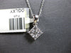 .25CT DIAMOND 14K WHITE GOLD ROUND INVISIBLE SQUARE GEOMETRICAL FLOATING PENDANT