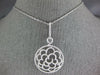 ESTATE LARGE 1.76CT DIAMOND 18KT WHITE GOLD 3D OPEN FILIGREE FLOWER LOVE PENDANT