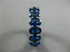ESTATE LARGE 12.45CT AAA OVAL SAPPHIRE 14K WHITE GOLD ETERNITY ANNIVERSARY RING