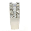 LARGE 2.16CT DIAMOND 18KT WHITE GOLD 3D ROUND & BAGUETTE 3 ROW ANNIVERSARY RING