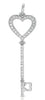 .44CT DIAMOND 14KT WHITE GOLD CLASSIC ROUND KEY TO YOUR HEART FLOATING PENDANT